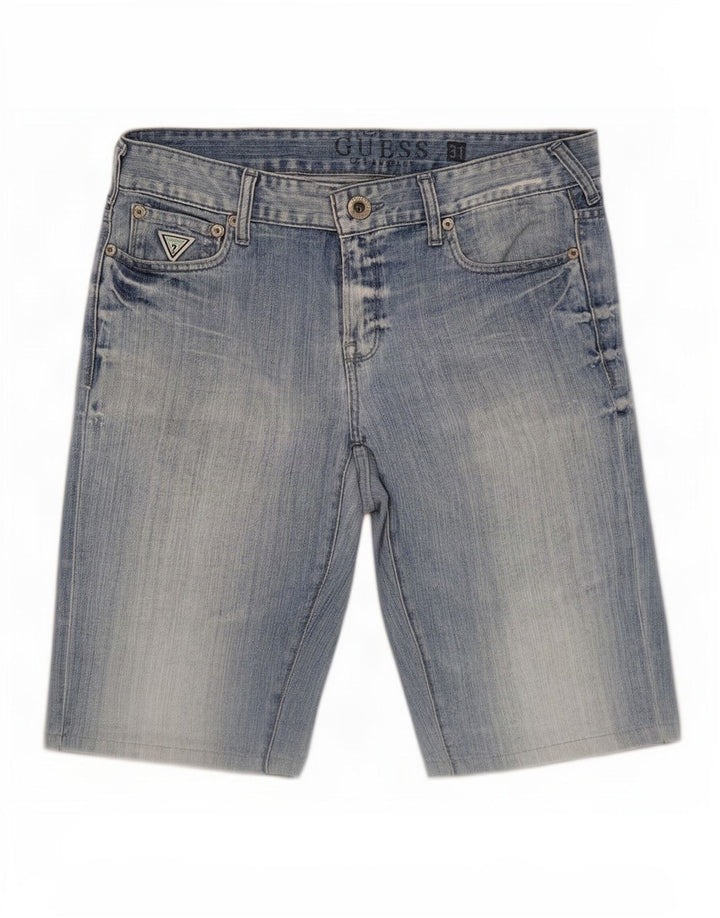 Guess Hombre Pantalones Cortos De Mezclilla Slim Medium W31 Algodón Azul