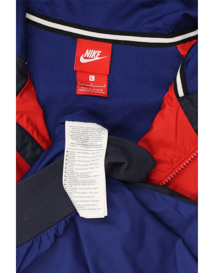 Nike - Chaqueta de chándal con capucha para hombre, talla grande, color azul marino, poliéster