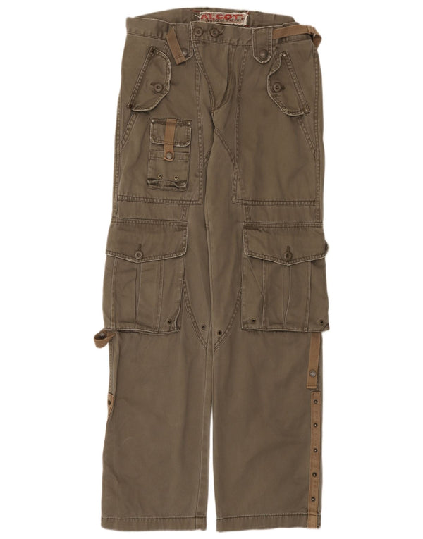 Alcott Pantalones cargo rectos para hombre IT 46 Small W32 L33 Algodón verde