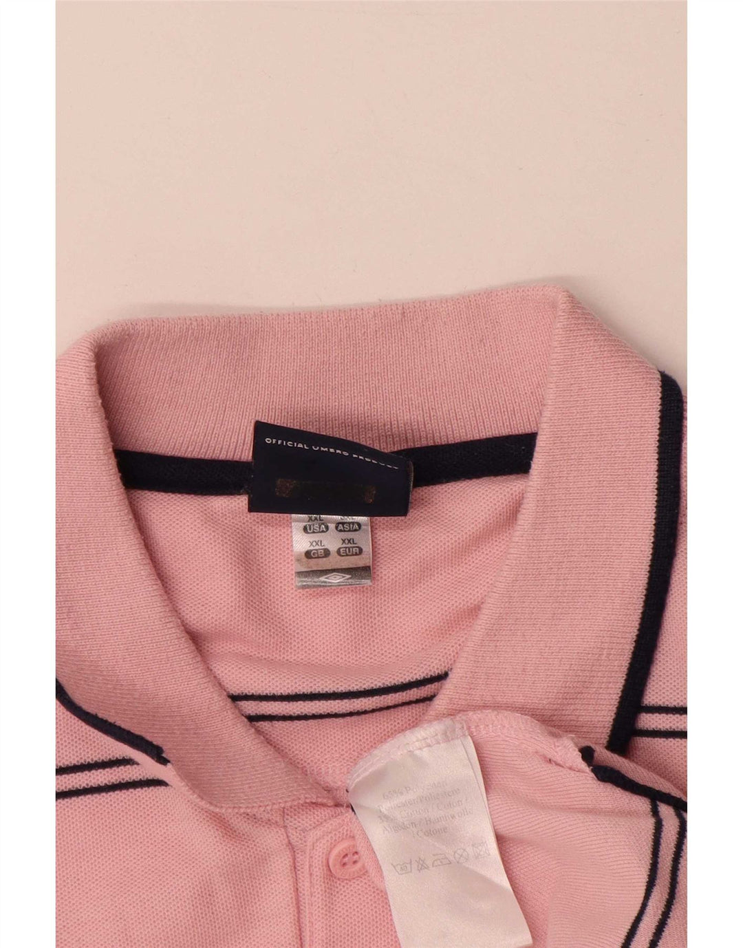 Polo Umbro Hombre 2XL Poliéster A Rayas Rosa