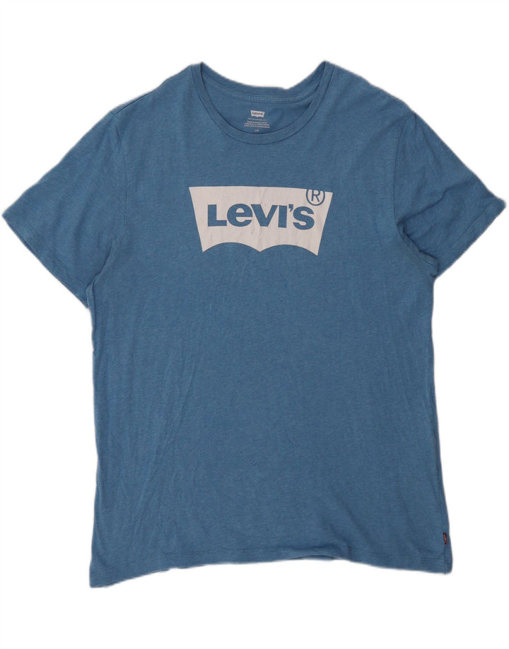 Levi's Camiseta gráfica para hombre Top grande de algodón azul