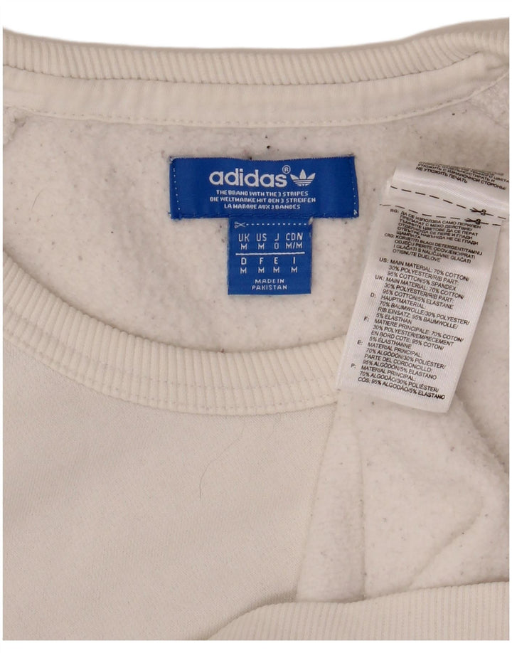 ADIDAS Hombre Graphic Sudadera Jumper Medio Algodón Blanco