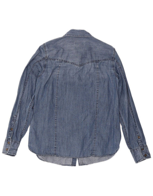 Camisa vaquera Orvis para mujer UK 10 Small Blue Cotton