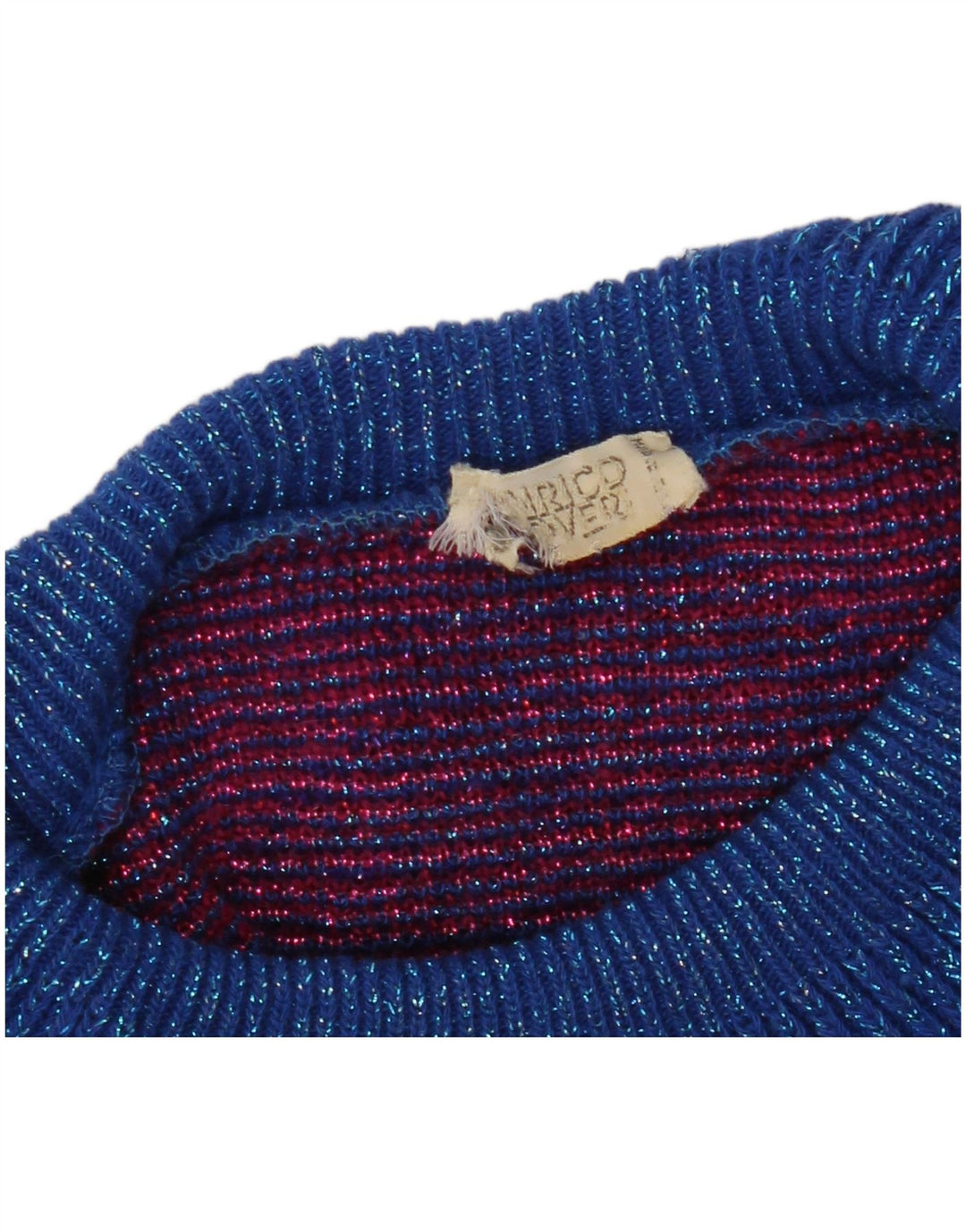 VINTAGE Mujer Roll Neck Jumper Suéter Reino Unido 10 Pequeño Multicolor