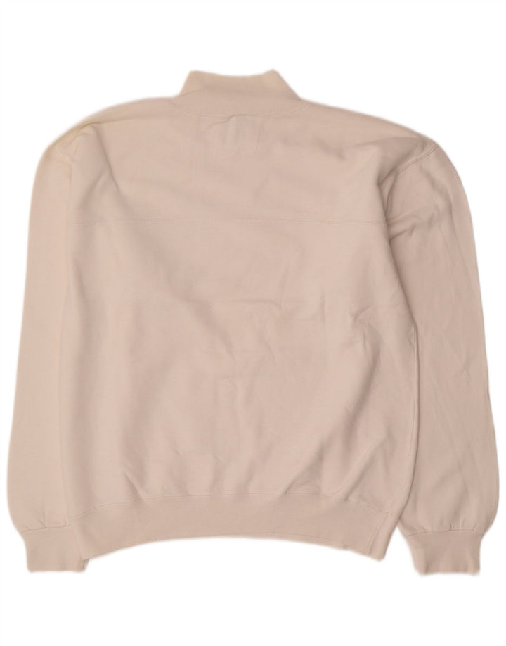 Champion Sudadera Con Cuello Y Cremallera Para Hombre Jersey Grande De Algodón Blanco Roto