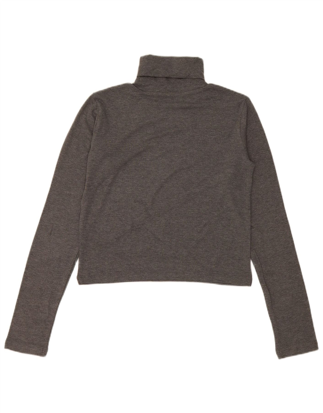 Zara Mujer Crop Top Manga Larga UK 42 Gris Medio