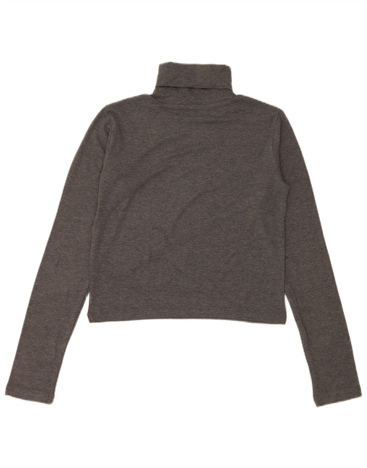 Zara Mujer Crop Top Manga Larga UK 42 Gris Medio
