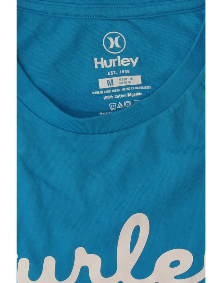 Hurley - Camiseta gráfica para hombre, parte superior de algodón azul medio
