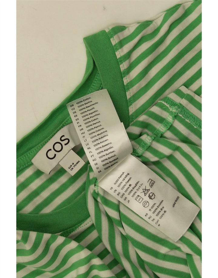 Cos Camiseta para hombre Top Algodón a rayas verde medio