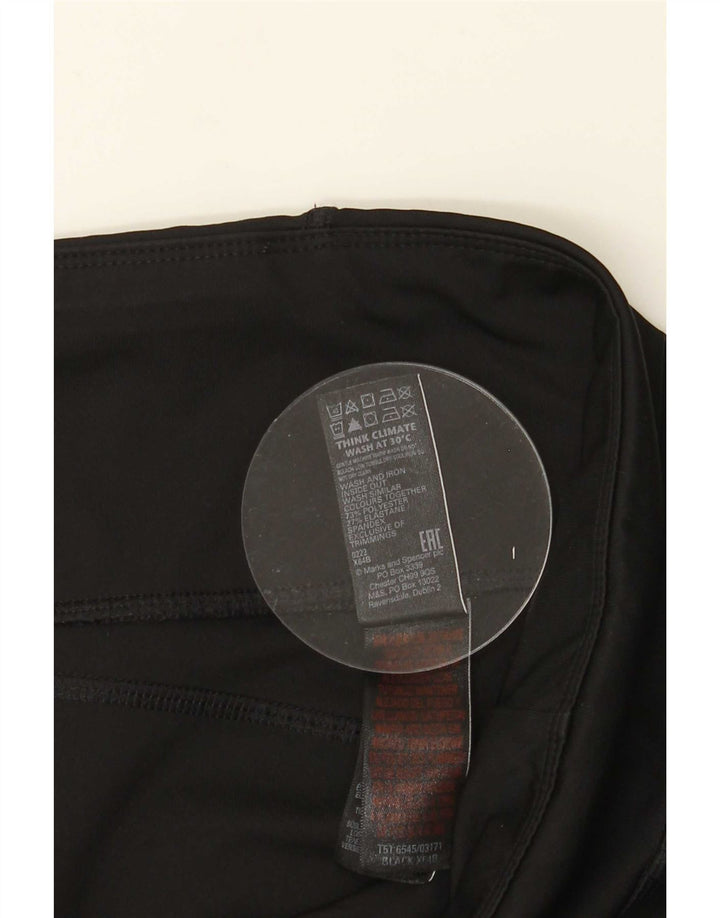 Marks & Spencer Leggings cortos para mujer UK 22 3XL Poliéster negro