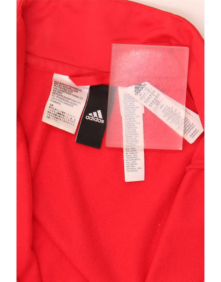 Adidas - Chaqueta de chándal para mujer, talla 12/14, poliéster rojo mediano