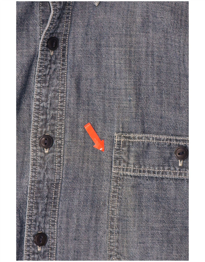 DOCKERS Camisa para hombre grande azul marino