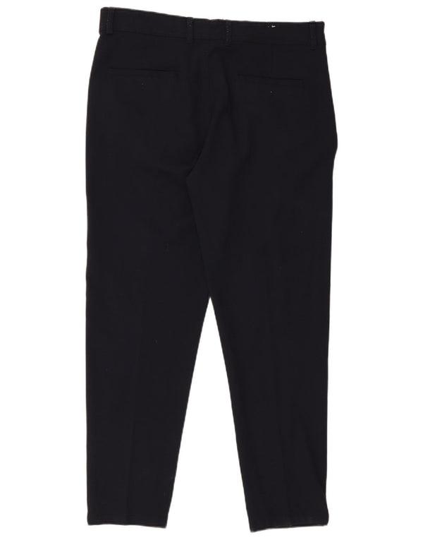 Zara Pantalón de traje ajustado para hombre EU 44 Large W34 L28 Azul marino Poliéster