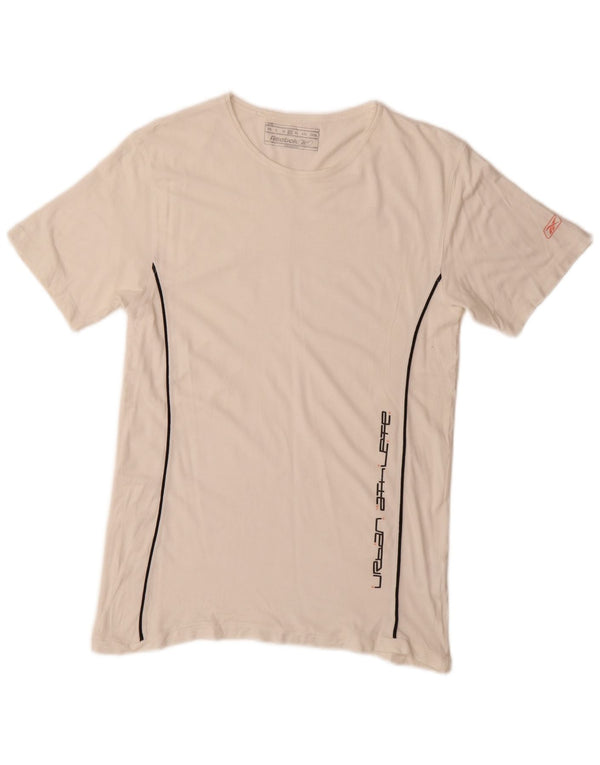 Reebok - Camiseta gráfica para hombre, talla grande, viscosa blanca