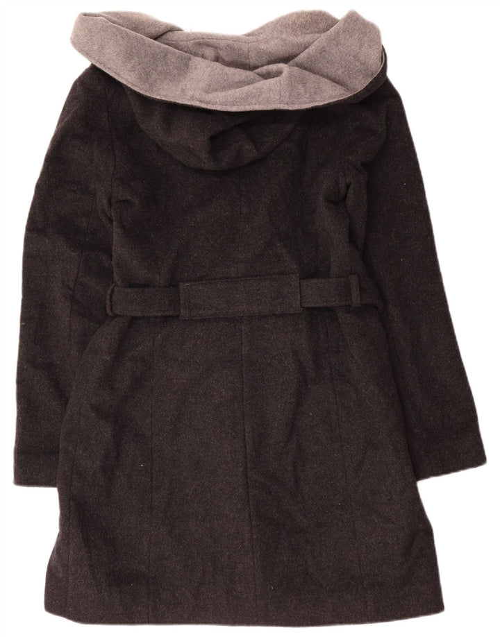 Dkny Abrigo abierto con capucha para mujer US 8 Lana gris medio