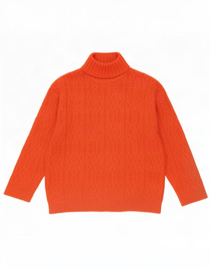 Marks & Spencer Jersey con Cuello Alto para Mujer UK 10 Small Naranja