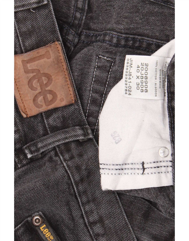 Vaqueros rectos de corte regular para hombre Lee W40 L30 Algodón negro