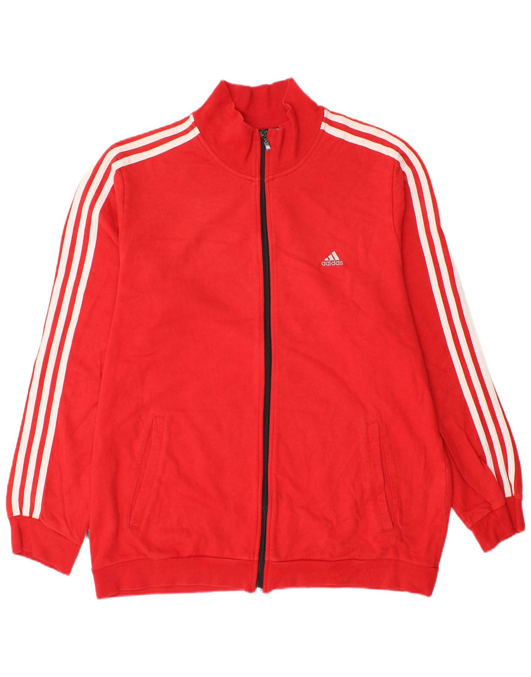 Adidas - Chándal para hombre, chaqueta superior, tamaño grande, algodón rojo