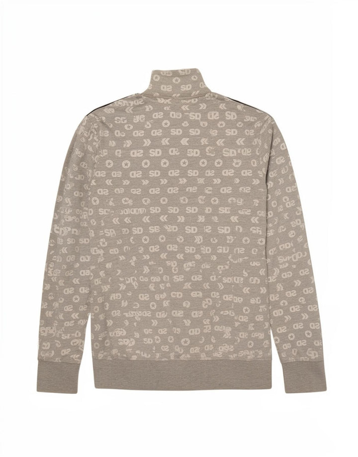 Superdry Mujer Graphic Chándal Top Chaqueta UK 10 Small Gris Algodón
