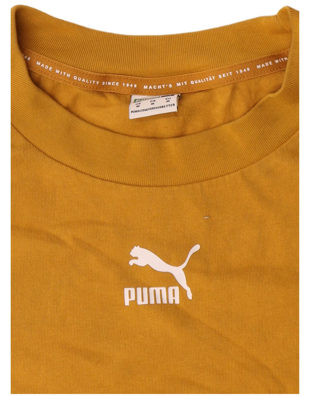 Camiseta Puma Holgada De Algodón Amarillo Medio Para Hombre
