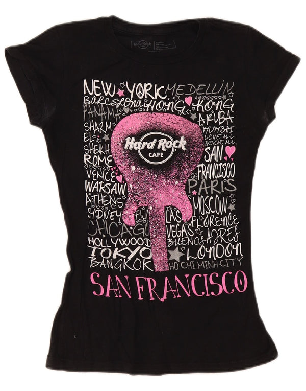 Hard Rock Cafe Camiseta gráfica para niña 13-14 años Mediana Negro