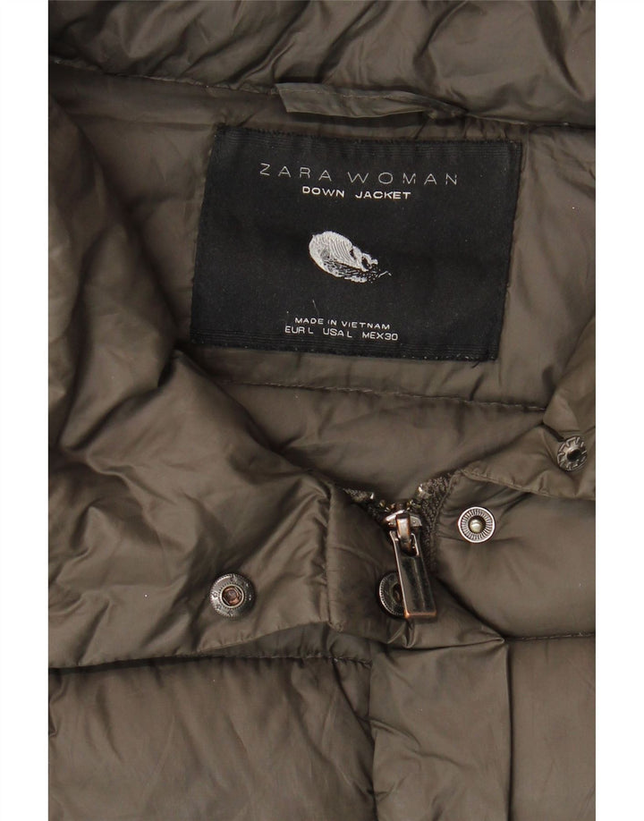 Zara Mujer Chaqueta Acolchada UK 46 Grande Caqui