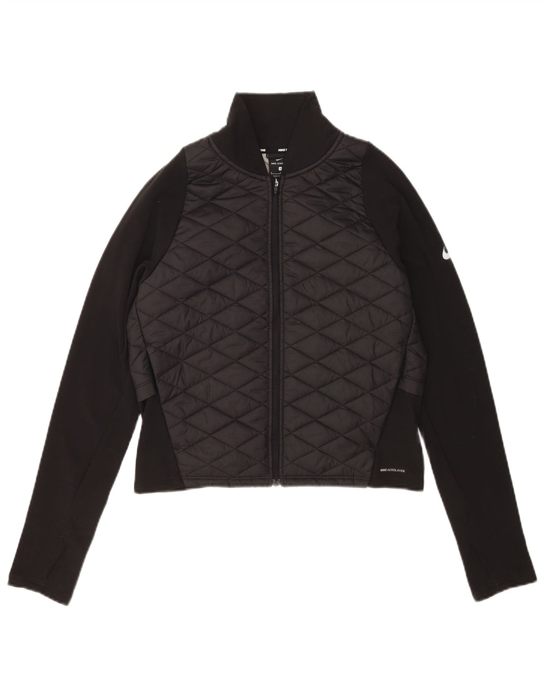 Nike - Chaqueta acolchada para correr para mujer, talla 10, poliéster, color negro