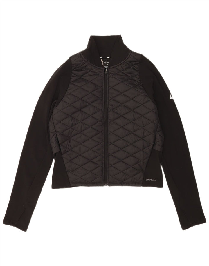 Nike - Chaqueta acolchada para correr para mujer, talla 10, poliéster, color negro