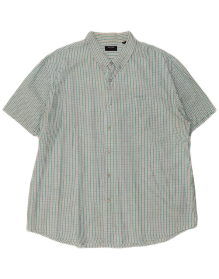 DOCKERS Camisa Manga Corta Hombre 2XL Cuadros Turquesa