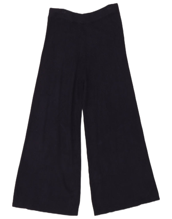 Zara Pantalones Casuales De Pierna Ancha Y Cintura Alta Para Mujer Pequeños W26 L26 Azul Marino