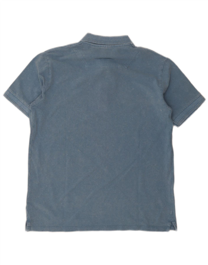 Replay Polo para hombre de algodón azul grande