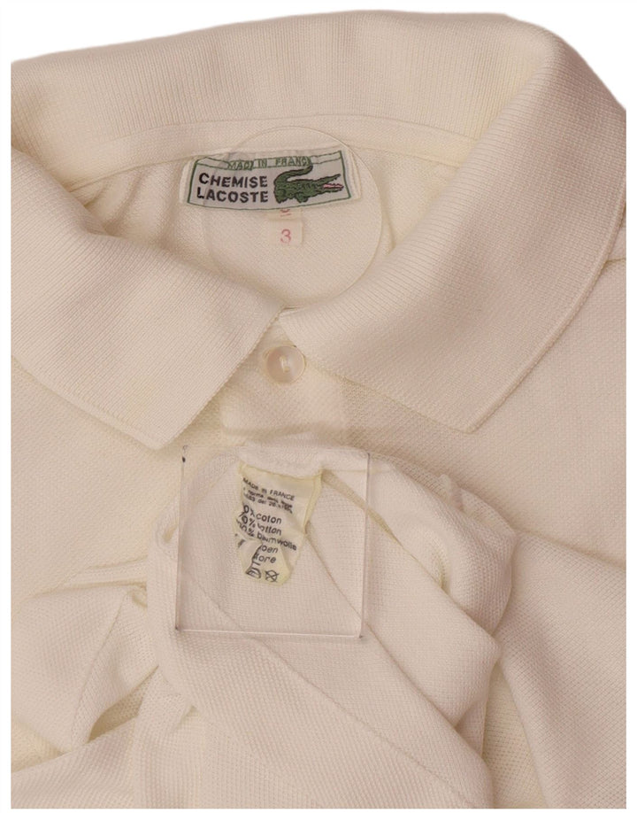 Lacoste Polo para hombre talla 3 pequeño algodón blanco