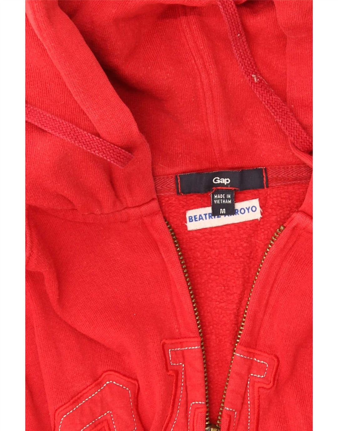 Gap Suéter con capucha y cremallera gráfica para niños 11-12 años Mediano Rojo
