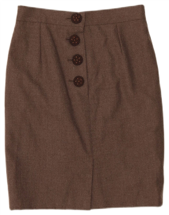 Falda lápiz VINTAGE para mujer W28 Marrón medio