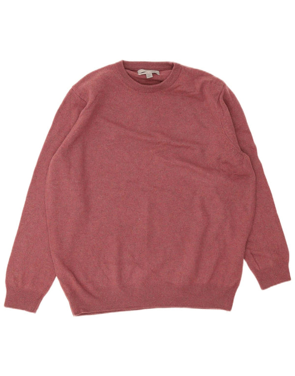 Marks & Spencer - Jersey de cuello redondo para hombre, talla XL, lana de cordero burdeos