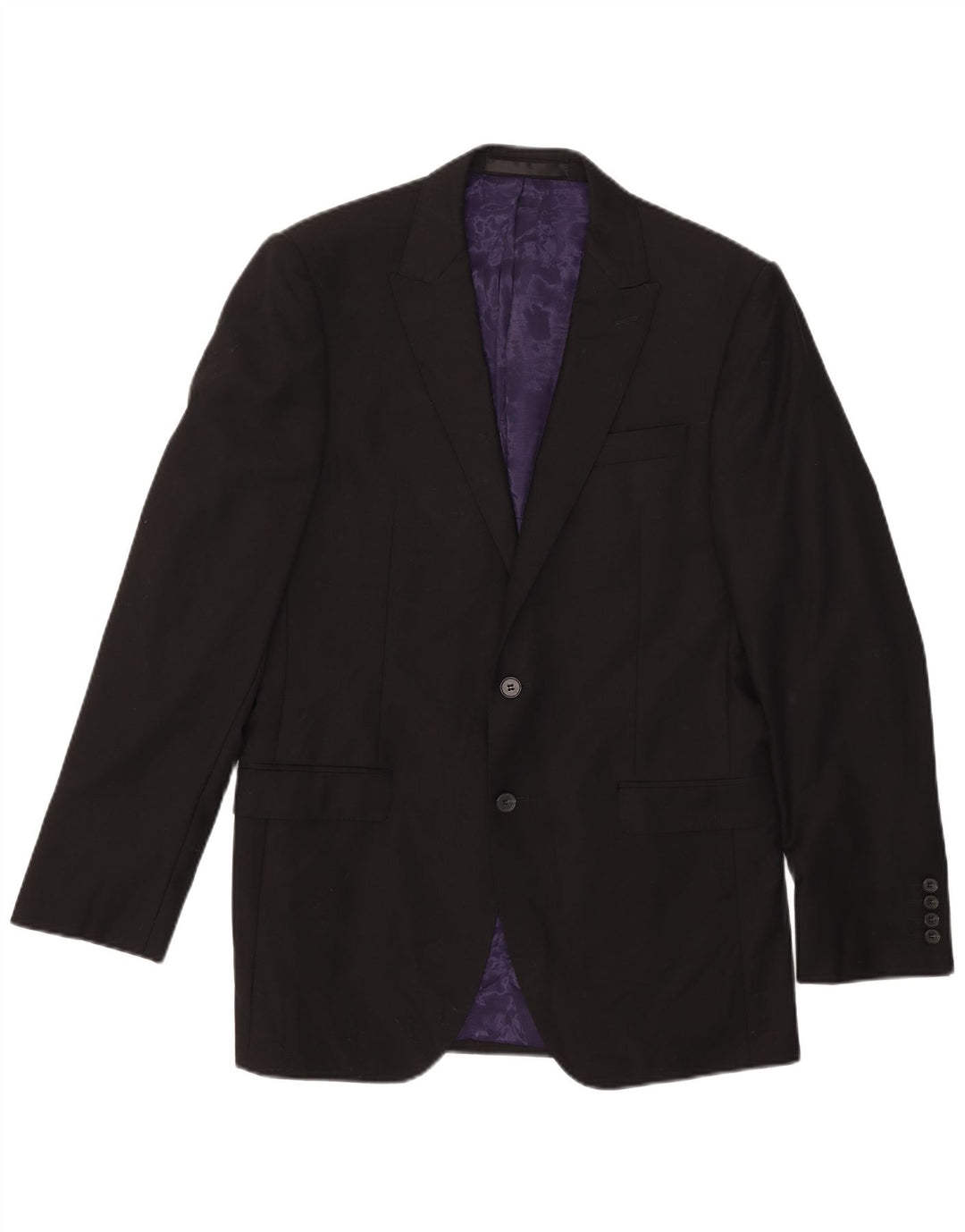 Marks & Spencer Chaqueta tipo blazer larga con 2 botones para hombre UK 40 Medium Black Wool