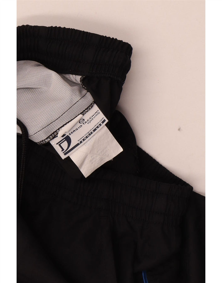 Sergio Tacchini Shorts deportivos para hombre Poliéster color block mediano negro