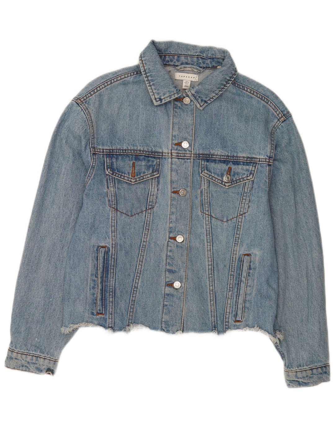 Topshop Chaqueta vaquera extragrande para mujer UK 8 Small Algodón azul