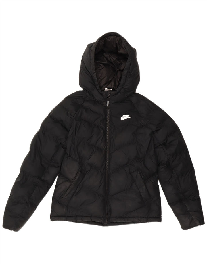 NIKE Chaqueta acolchada con capucha para niño 13-14 años XL Negro Poliéster