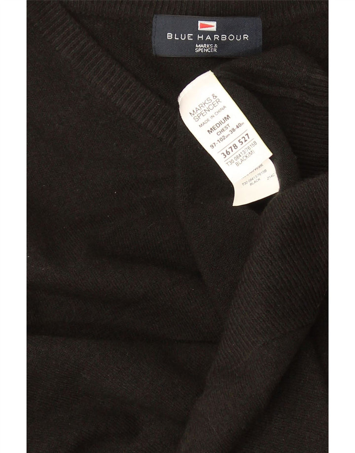 Marks & Spencer Suéter con Cuello en V Blue Harbor para Hombre Negro Mediano