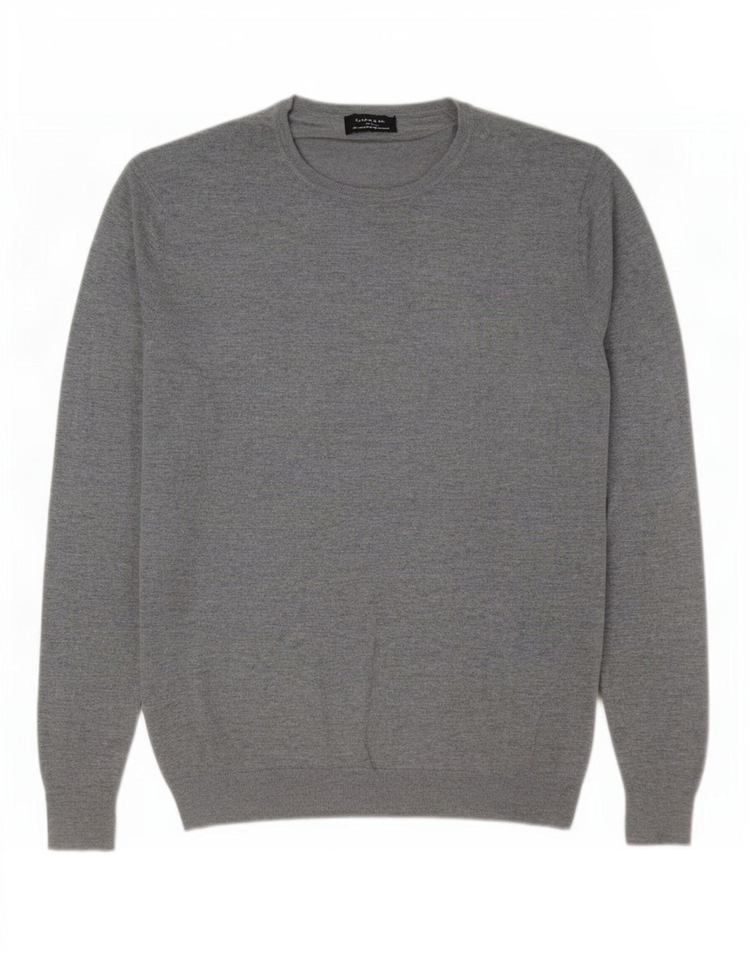 Zara Hombre Jersey De Cuello Redondo Jersey Grande Gris