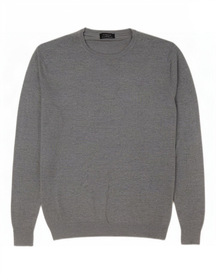 Zara Hombre Jersey De Cuello Redondo Jersey Grande Gris