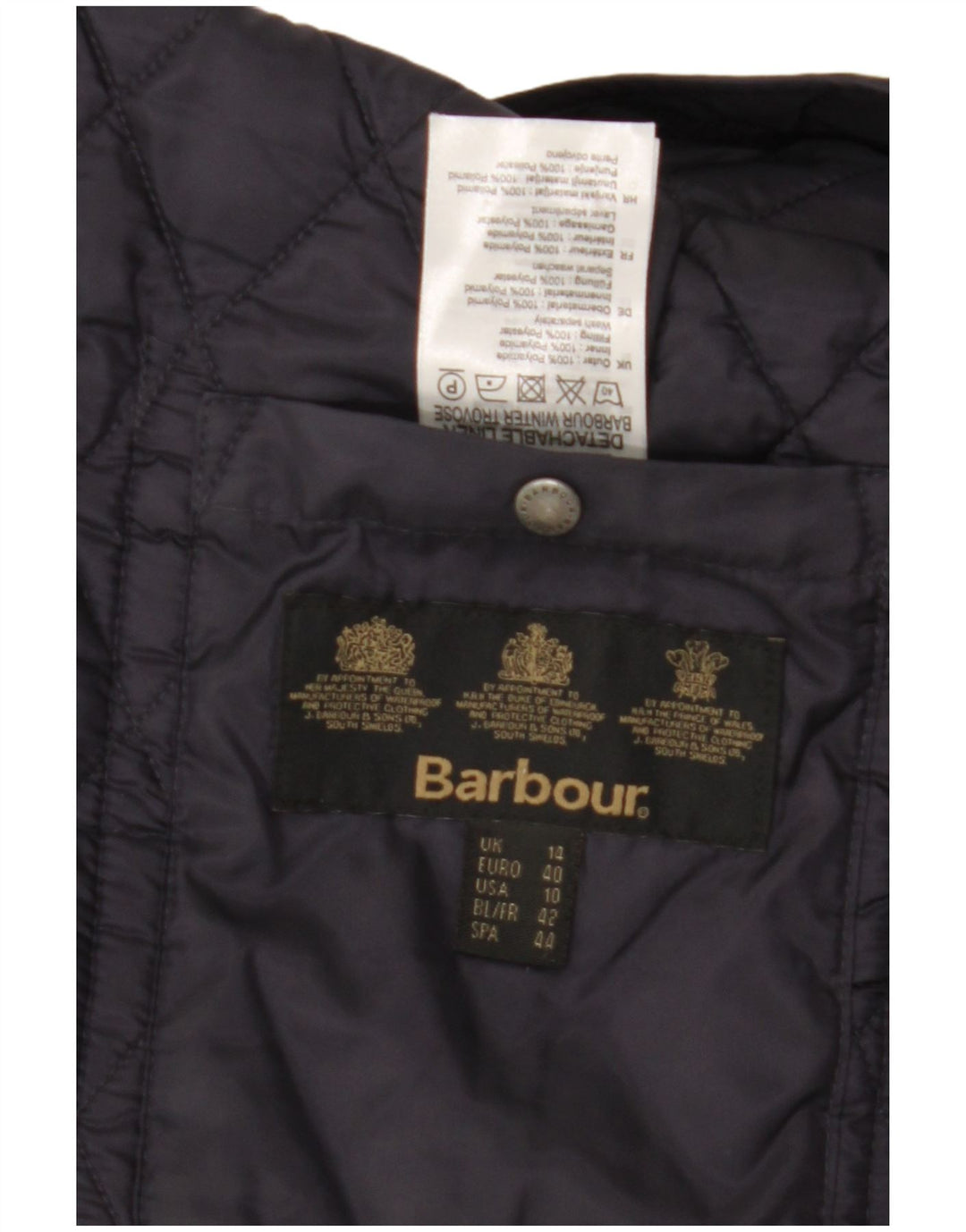 BARBOUR Chaqueta acolchada para mujer UK 40 Grande Poliamida azul marino