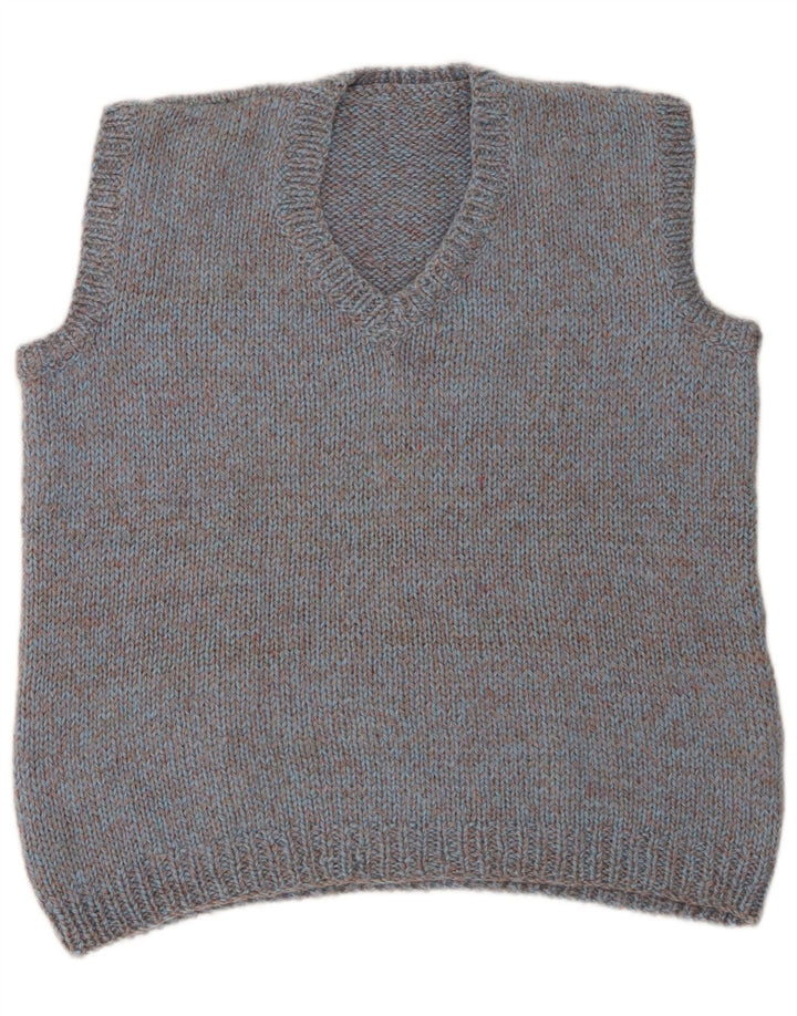 Vintage hombres chaleco tanque top grande azul moteado