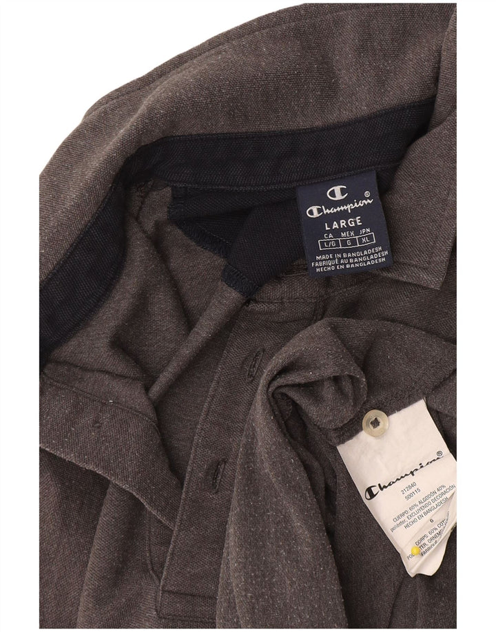 Champion Polo para hombre de algodón moteado gris grande