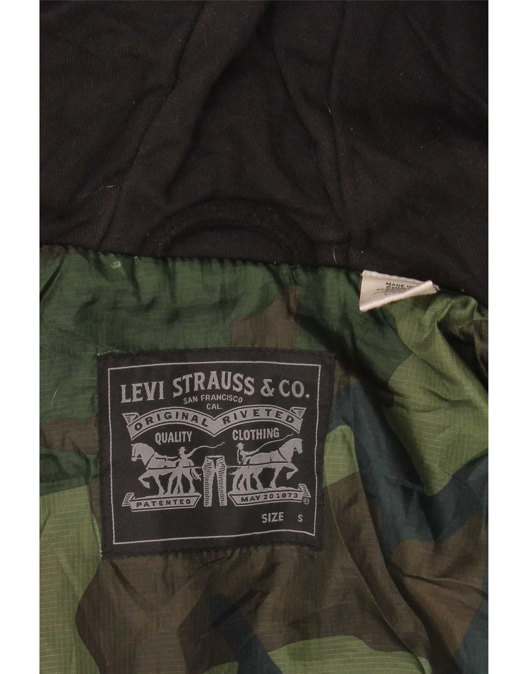 Levi's Camisa de franela de leñador con capucha para hombre, cuadros rojos pequeños