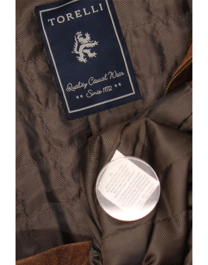 Torelli Chaqueta de ante para hombre UK 42 XL Cuero marrón