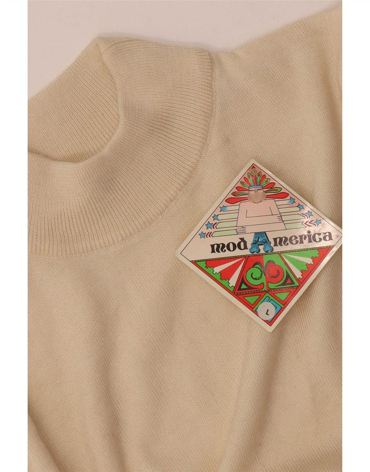 Vintage mujer manga larga body UK 14 grande de blanco