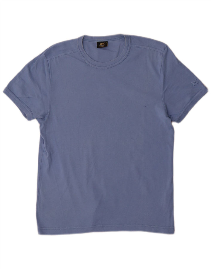 Camiseta Lee Mujer Top Grande Azul Algodón
