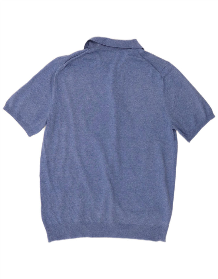 Polo Reiss Hombre Algodón Azul Medio
